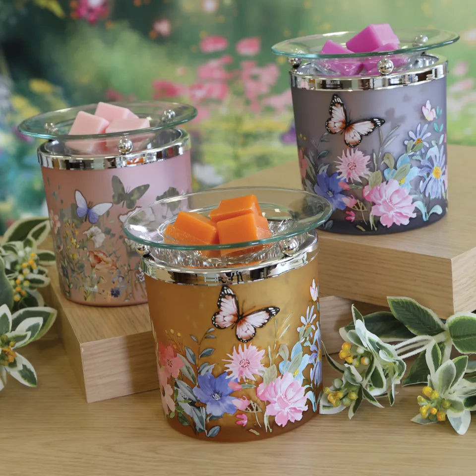 Orange Floral Glass Melter