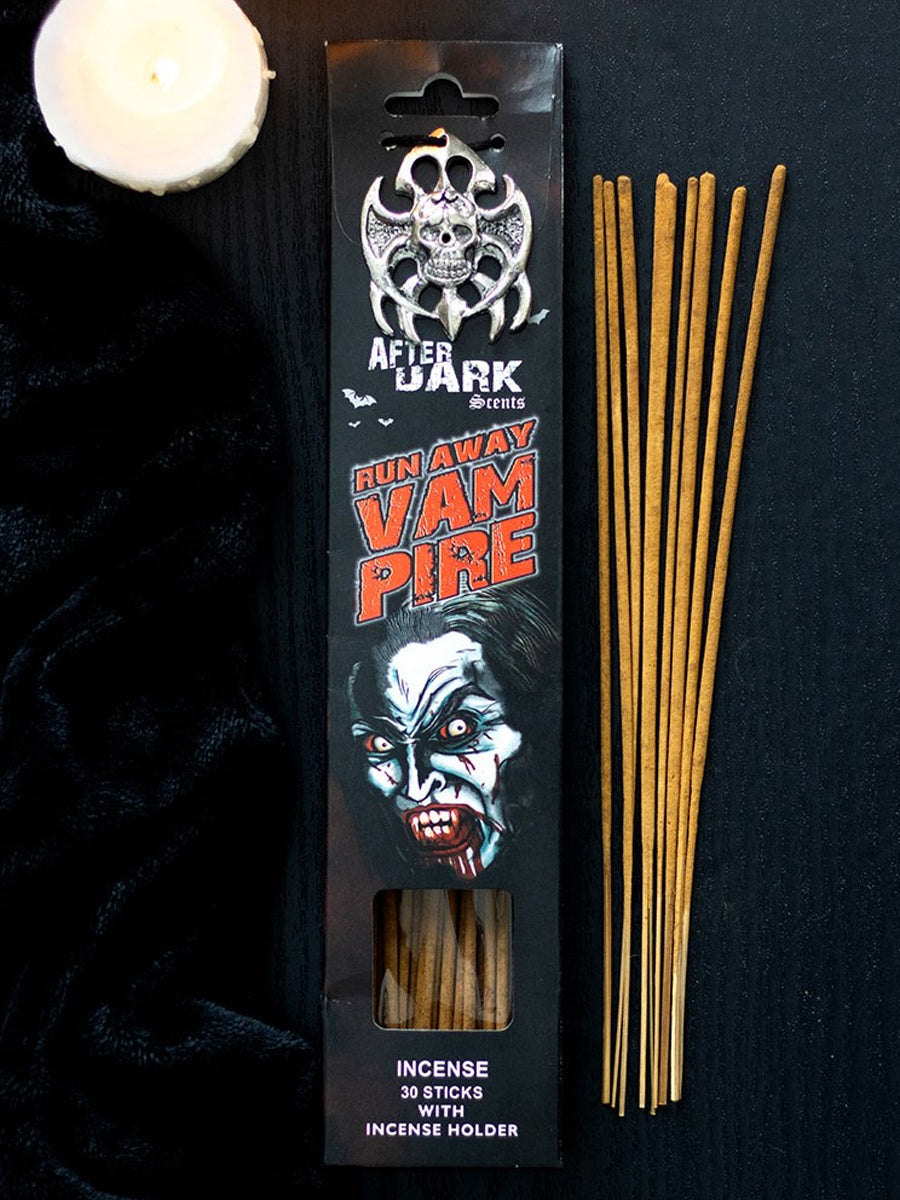 Run Away Vampire - Sandalwood Incense Sticks & Holder