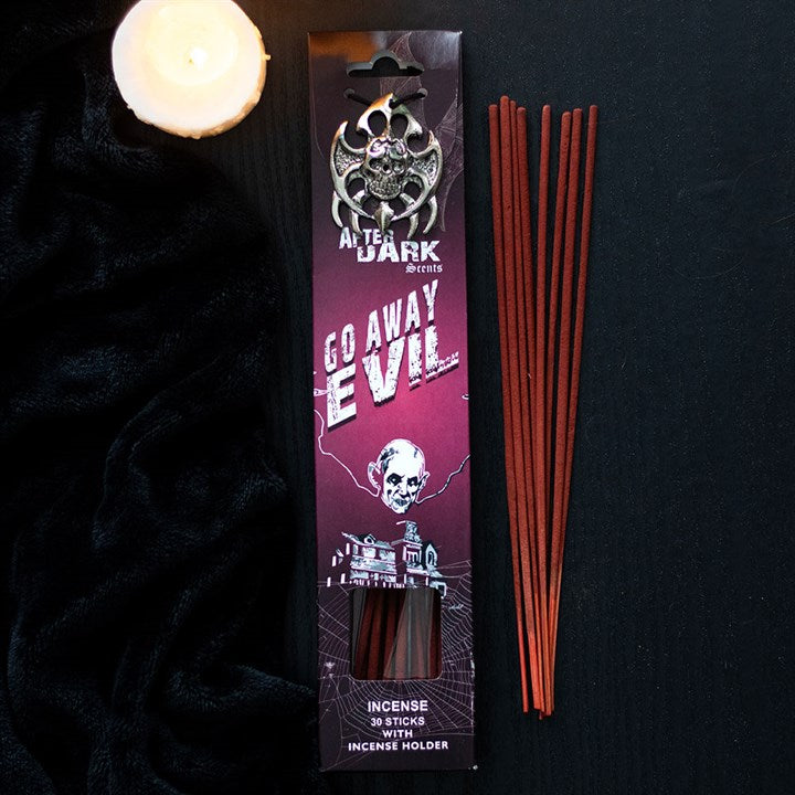 Go Away Evil - Rose Incense Sticks & Holder