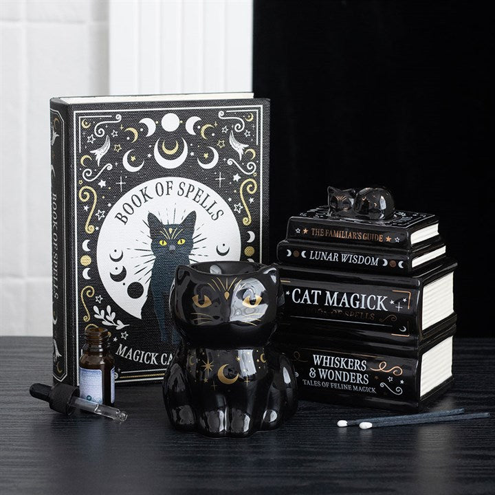 Black Cat Book Stack Burner